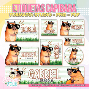 ETIQUETAS ESCOLARES CAPIBARA
