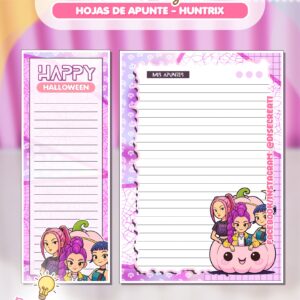 HOJAS DE NOTAS HUNTRIX