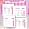 TACO CALENDARIO ARCOIRIS KAWAI